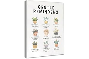Dazzlewall Framed Gentle Reminders Wall Art Positive Affirmations Prints, Inspirational Quotes Poster for Classroom Office Bedroom Decor 12×16 in