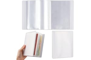 OTCRAFT 40 Pages/Set A6 Sticker Photo Storage Album; Stamp Cutting Dies Storage Book Organizer Folder for Postcards Stickers, Photo, Clear Stamps, and Cutting Dies 11.2x6.4inch （Clear）