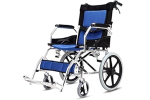 GASLIKE Faltbar Leicht Rollstuhl, Ultraleicht Reiserollstuhl, Klappbar Transportrollstühle für Behinderte and ältere, Belastbarkeit 100 kg, Sitzbreite 44.5 cm,002