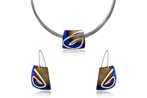 LillyMarie Damska srebrna biżuteria Sterling 925 gradient przez tytanową powłokę niebieski fioletowy długość regulowana prezent zapakowane małe prezenty