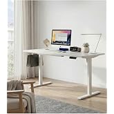 adornist - Y&uuml;ksekliği Ayarlanabilir Ergonomik Bilgisayar & &Ccedil;alışma Masası - Tek Motorlu (2 Hafızalı) (Beyaz, 120 * 60)