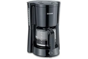 SEVERIN Cafetière Filtre "Type", 1 000W, 1,4L, Jusqu'à 10 tasses, Porte-filtre amovible avec système anti-goutte, Noir, KA 4815, 3.38