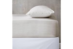 BANZAII TEXTILE INNOVATOR ONLINE Banzaii Lenzuolo sotto con Angoli Invernale Felpato in Flanella Anti-Pilling 100% Cotone Tinta Unita Due piazze Matrimoniale 160/170 x200 cm Panna