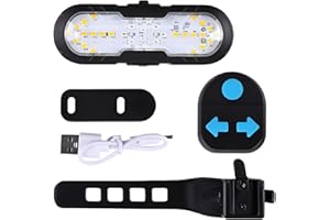 Tomedeks Wireless Remote Control Bicycle Turn Signal Warning Lights, ricarica USB con altoparlante 120db, impermeabile, stile 3