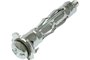 AERZETIX - C57422 - Lot de 10 Chevilles d'expansion Ø8x35 mm pour plaques de plâtre Corps Creux en métal - avec vis M4 - Fixation en cloison sèche - Couleur Argent