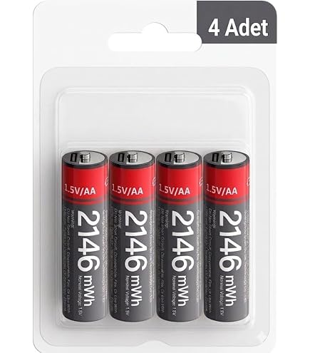 imuto 8 adet şarj edilebilir pil AA/AAA, AAA pil 3000/1300 mWh 1,5