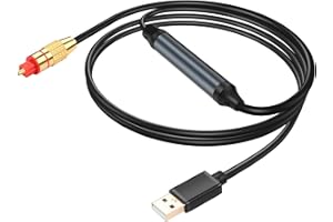 GINTOOYUN USB na optyczny adapter audio – port USB A do Fiber Optic SPDIF złącze 2 m gniazdo konwerter kabel do komputera laptopa Fiber Optic Box