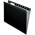 Pendaflex Reinforced Hanging File Folders, Letter Size, Black, 1/5 Cut, 25/BX (4152 1/5 BLA)
