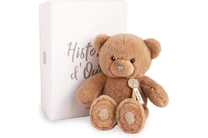HISTOIRE D'OURS - Peluche Ours Charms - Doudou Peluche pour Enfants - Marron Clair 24 cm - Cadeau Naissance Bébé Fille Garçon - Peluche Douce et Câline - Jouet Premier Âge - HO2809