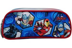 Bagtrotter Trousse Scolaire 2 Compartiments Avengers Bleu Marine