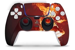 Skins4u Skins Folie Design Aufkleber kompatibel mit Sony Playstation 5 Controller PS5 DualSense Skin Schutz Cover Flower of Fire