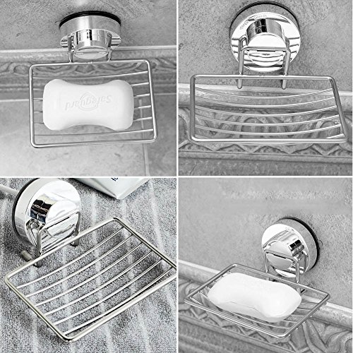 Diossad Saugnapf Seifenhalter Seifenablage Seifenschale Stahl Vakuum Seifenhalterung soap holder Saugkraft wasserdichte - 6