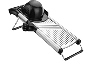 ADOV Mandolina per Verdure, Lame in Acciaio Inox Professionale Tagliaverdure Julienne con Guanti Sicurezza, Regolabile Multifunzione Cucina Affetta Verdure per Tagliare Grattugiare Patate Frutta