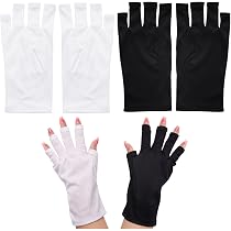 MYLEE UV-Schutz-Handschuhe Für Gelnägel – UPF 50+, Fingerlos, Schwarz, 2er Pack