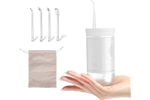 BUICXJKZ Munddusche Kabellos - Mini Munddusche Testsieger 2024,Reise Tragbar, Versenkbarer Wassertank/3 Modi Water Flosser/IPX7,USB Wiederaufladbar