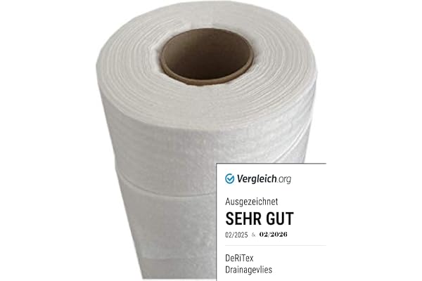 DeRiTex 150 g/200 g/300 g/500 g - Toison non-tissée de protection de qualité supérieure - Protection du film - Toison de protection pour piscine ou piscine (non-tissé 150 g/m², 1,5 m x 50 m = 75 m²)