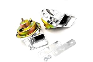 YIYIDA Car Horn Electric Horn 115DB Truck Horn Air Horn Silver Double Tone Electric Snail Horn Waterproof Horn High Tone and Low Tone Horn with metal bracketfor any 12V Moto vans ship car truck etc