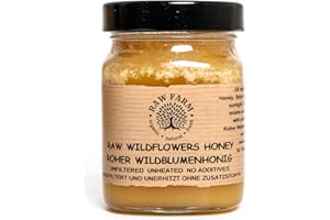 RAW FARM ORGANIC NATURAL FRESH Raw Farm – Miel Cruda de Flores Silvestres 450 g – 100% Natural, Sin Filtrar, Sin Calentar, No Pasteurizada, Directa de la Colmena
