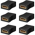 J&D 8K HDMI Coupler, 8K@60Hz/4K@120Hz HDMI 2.1 Female to Female Connector HDMI Extender, Support 3D, HDR, HDCP, ARC,Compatible with DVD, Blu-ray, TV, Laptop, PC, Monitor, 6 Pack