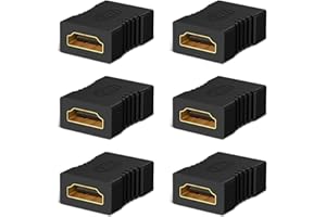 J&D Złącze HDMI 8K, 8K przy 60Hz/4K przy 120 Hz, HDMI 2.1, żeńskie na żeńskie, przedłużacz HDMI, obsługa 3D, HDR, HDCP, ARC, kompatybilny z DVD, Blu-ray, TV, laptopem, komputerem, monitorem, 6 sztuk