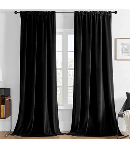 YSTELLAA Waterdicht Gordijnen Set Van 2, 140x180cm(B X H), Warmte-Isolerende Thermische Gordijnen Met Ringen, Ondoorzichtig, Koude, Geluidsbescherming, Voor Woonkamer, Slaapkamer, Blauw