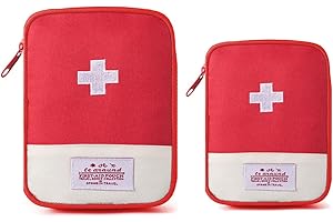 SAMHENG Viaggio Controllo di pronto soccorso, 2p borsa portatile Mini di pronto soccorso Mini Scatole per medicinali, KIT medica riutilizzabile Sacca di salvataggio vuota per un'emergenza escursioni campeggio