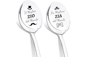 DIKARIYA Regalo Natale per Zio e Zia, Cucchiaini da Caffè Acciaio Inossidabile con Incisione, Regali di Natale per Zio e Zia, Idee Regalo per Zio Zia Originale, Regalo Zio Compleanno Regali Zia Utile