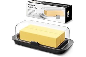 Pisol Burriera, per 250 g di burro, Grande Portaburro con Coperchio per Piano di Lavoro e Frigorifero, Ripiano Porta del Frigorifero, Portaburro Ermetico per Burro Europeo/Kerrygold/Burro Francese