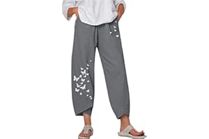 WWricotta Pantalon Fluide Femme éTé Chic - Pas Cher Pantalon Sarouel Fitness Confortable Respirant Pantalon Large pour Femme Casual ÉLéGante Pants pour Adolescents Et Filles