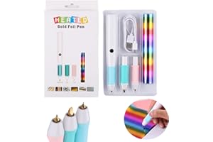 OTCRAFT Lot de 3 stylos à feuille d'aluminium chauffante de 3 tailles et 1 rouleau d'aluminium activé par la chaleur pour la fabrication de cartes le scrapbooking les outils tout-en-un alimentés par USB DC5 V