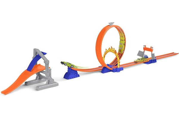DRIVEN by Battat - Cascade Saut Extrême (16 pièces) - Jeu de Voitures Cascades - Jeu de Boucles de Course en 16 pièces - Jouets et Jeux de Voitures de Course pour Enfants - 3 Ans et +