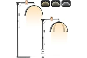 Lmaqfum Lash Light for Eyelash Tech, 2 in 1 Foldable Half MoonLamp, Esthetician Light with Phone Holder & Desk Clip for Eyelash Extension, Skincare, Nail Tech, Beauty Salon, 3 Light Modes, Black