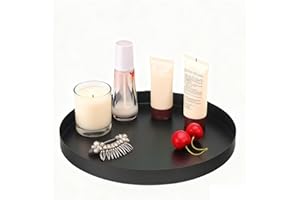 BCENG Kosmetik Tablett 20 cm Runde Tablett Dekoschalen Rund Tablett Dekorative Kerzen Tabletts Dekotablett Dekoteller Metalltablett Servierbrett für Kosmetik Schmuck Bad Wohnzimmer Deko