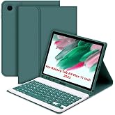 Fogy Galaxy Tab A9+ Plus 11 İn&ccedil; Sm-X210 ile Uyumlu &Ccedil;ıkarılabilir Bluetooth Klavyeli Klavye Kılıfı, Koyu Yeşil