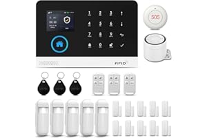 PGST Sistema di allarme Casa WIFI GSM, Allarme Casa, Sirena, Sensori Per Porta Finestre, Sensore di Movimento, Compatible App Smart Life/Tuya
