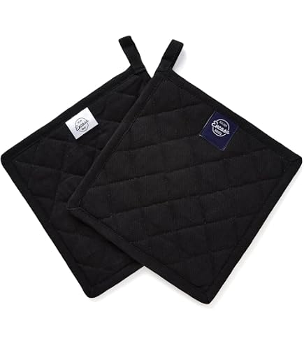 Lot De 3 Maniques 100% Coton Éponge 20x20 Cm - Résistantes à La Chaleur, Rouge