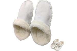 TSATHOGGUA Forro ¡Invierno Zapatillas Calientes para Crocs, Mujer con Forro, Plantillas Cómodas, Pantuflas Interiores (Blanco, 36-37)