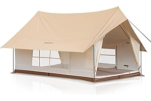 KingCamp Mountain In C2 namiot ścienny, 4-5 osób, namiot kempingowy z panoramicznym oknem dachowym, namiot rodzinny, wodoszczelny, duży namiot płócienny na kemping, glamping, festiwale, imprezy