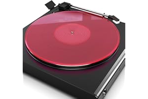 TAKMORK Plattenspieler-Matte, Schallplatten-Slipmat, Acryl-Plattenspieler-Platte, Vinyl-Rutschmatten (Rosa)