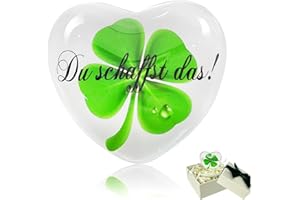 Qeioauek Glücksbringer kleeblatt,Herz Glücksklee Glücksbringer Charms,Vierblättriges Kleeblatt Glücksbringer, Hoffnungsvolles Geschenk für Paare Familie Freunde