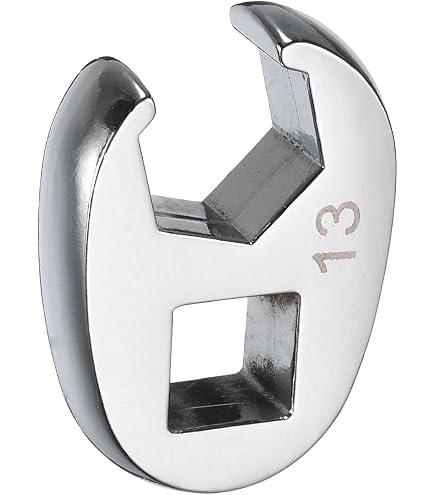 13mm Crowfoot Wrench 3/8" Drive - Crows Feet Spanner For Torque Wrenches, CR-V Steel, 6-Point Flare Nut Design