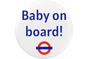 EMUWORKS Baby On Board Badges - Iconic London Underground TFL Design - 2-Inch Pin Button Badge - Ideal Gifts for Women - Perfect for Travel Bag or Tote Bag - Show Off Bold Pregnancy Style