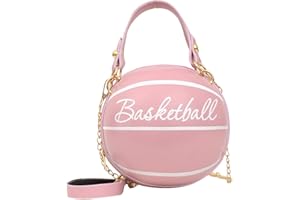 7VSTOHS Sac à main en forme de basket-ball pour femmes sac à main à bandoulière filles sac de messager fourre-tout épaule en cuir PU sacs à main ronds