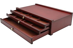 Paintersisters Padua Malkoffer Künstler Utensilienkoffer Aufbewahrungsbox aus lasiertem Buchenholz mit 3 Schubladen - Leer - 40x24x10,5 cm - Ideal für Farben, Pinsel, Stifte & Künstlerbedarf
