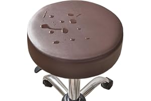 ZZDZW Stretch Stool Covers Round 2/4/6 Pack Waterproof PU Leather Bar Stool Slipcovers Round Bar Stool Seat Cover With Elastic Bands Durable Round Chair Cover For 12-15 Inch Round Chair ( Color : Coffee , S