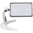 Breewell Magnifying Glass with Light and Stand Lighted Page Magnifier with 48 LED & 3 Light Modes Large Magnifying Glass Hands Free for Seniors Reading, Close Work | White