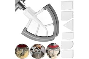 ‎HOMGEN HOMGEN Flex Rührer Zubehör für KitchenAid 4.5/5 Quart Flexirührer Flachrührer Spühlmaschinenfest Flat Beater Schläger Kitchen Aid Küchenmaschine Standmixer