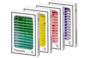 Jiusion 48Pcs Préparé Microscope Diapositives Spécimen Animaux Insectes Plantes Fleurs Échantillon Spécimen Biologique, Stéréo Microscope Diapositive pour Enfants Étudiants Éclairer L'éducati