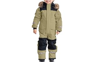 SKAJGL Skioverall Unisex Kinder Winddicht mit Kapuze Schneeanzug Wasserdicht Atmungsaktiv Winteranzug Verdickt Warm Schneeoverall