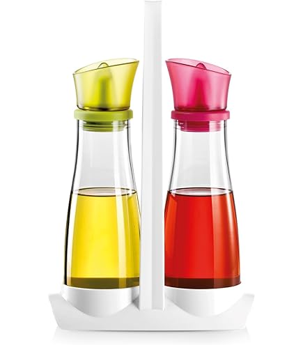 Set 4 Oliere Antigoccia DAMDAM GO In Vetro - Con Supporto, Design Elegante Per Cucina, 17x13x12cm - Foto 12